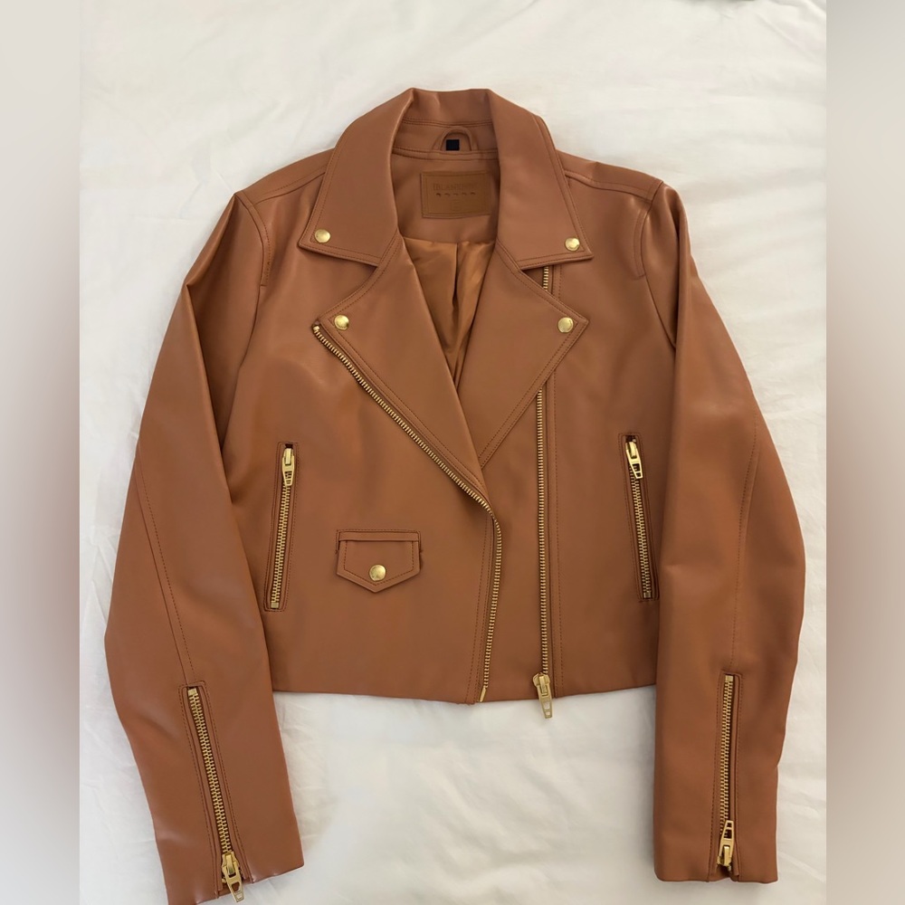 Blank NYC Camel Faux Leather Moto Jacket